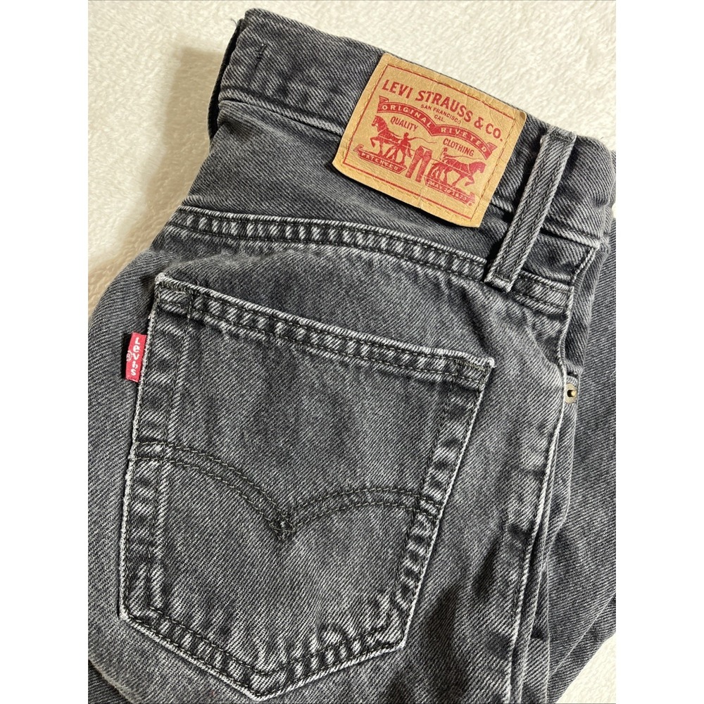 Levi's 94 Baggy Jeans Womens 25x31 Faded Black Denim Cotton Non-Stretch Pockets